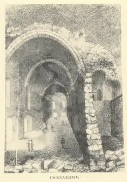 Dortoir de l'abbaye à la fin du XVIIIe&nbsp;siècle.