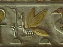 Les représentations de l'abeille et du jonc sont omniprésentes sur les monuments en Egypte antique.