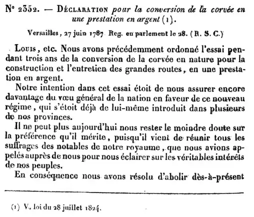 Description de l'image Abolition corvée 27 juin 1787.jpg.