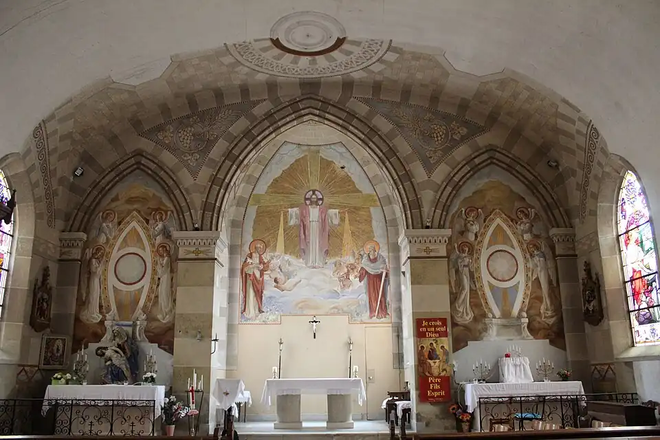 Abside de l'église Saint-Pierre peinte par Duilio Donzelli.