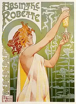 Affiche publicitaire pour l'absinthe Robette.