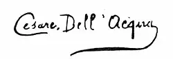 signature de Cesare Dell'Acqua