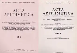Image illustrative de l’article Acta Arithmetica