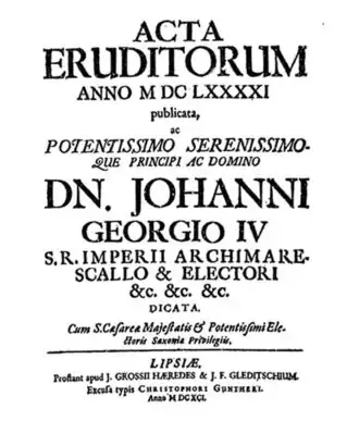 Image illustrative de l’article Acta Eruditorum