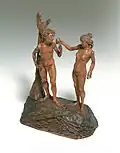 Adam et Ève, Hans Wydyz, bois de buis (v. 1505).