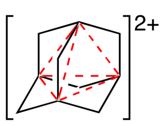 Délocalisation des électrons dans le dication adamantane.