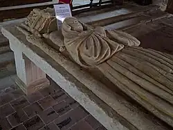 Gisant d'Adelise de Tosny, cofondatrice du monastère.