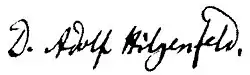 signature d'Adolf Hilgenfeld