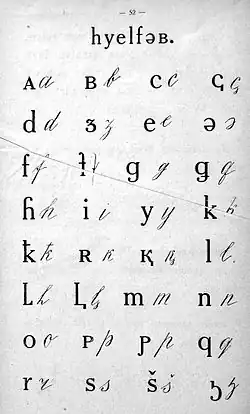 Alphabet adyguéen de 1927 (1re partie).
