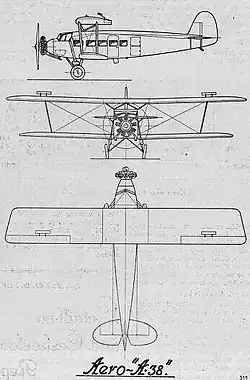 Description de l'image Aero A-38 (skica).jpg.