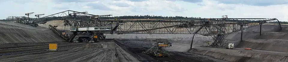 Panorama du pont F60 n°33 dans la mine à ciel ouvert de Nochten