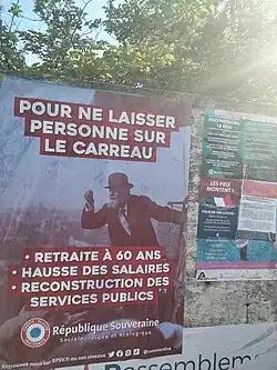 Affiche datant de 2023 au portrait de Jean Jaurès.