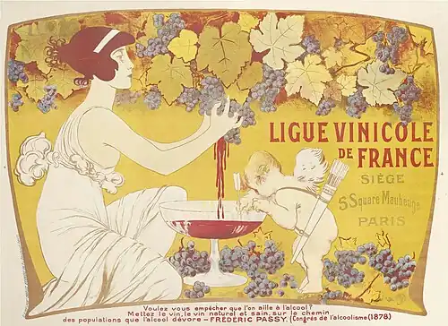 La Ligue viticole de France, 1901, affiche.