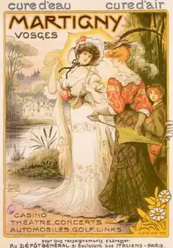 Affiche publicitaire pour Martigny-les-Bains (1907).