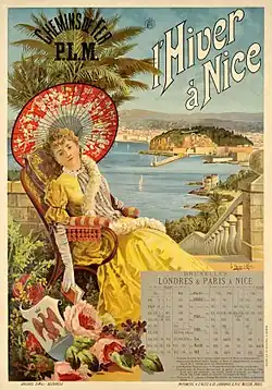 Chemins de fer PLM, l'hiver à Nice, 1892.