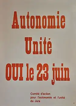 Affiche en faveur du oui.