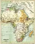 Carte de l'Afrique par John George Bartholomew&nbsp;(en), 1885
