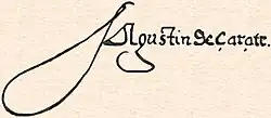 signature d'Agustín de Zárate