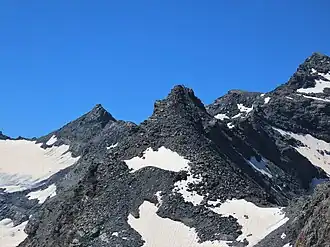 L'aiguille du Bouchet depuis le col de Thorens au nord.