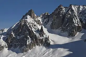 Vue de l'aiguille du Tacul.