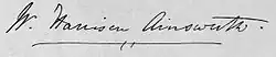 signature de William Harrison Ainsworth