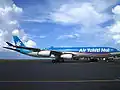 Air Tahiti Nui sur la piste de Tahiti Fa'a'ā.