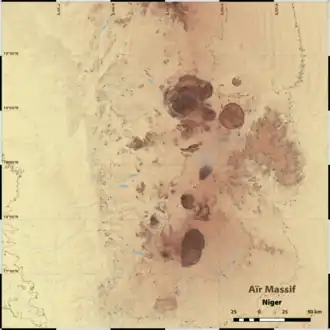 Carte topographique du massif de l'Aïr.