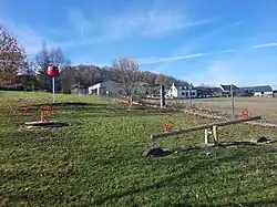 Photographie en couleurs, représentant l'aire de jeu de Prat.