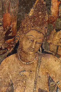 Peinture du bodhisattva Padmapāni/Avalokiteśvara, grotte 1.