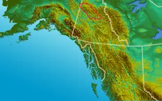 Carte de localisation des monts Ogilvie.