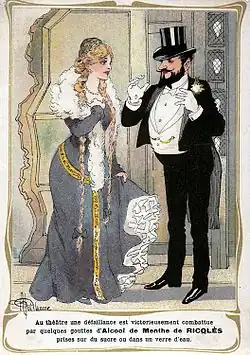 Albert Guillaume illustre cette carte postale publicitaire en 1903