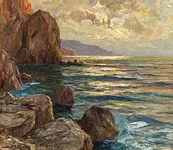 Côte rocheuse dans la lumière du soir (sans date)