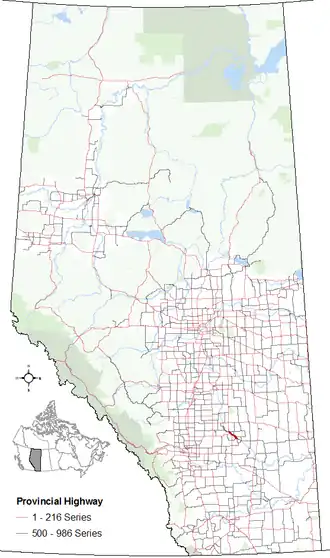 Carte de la Route 10 (Alberta).