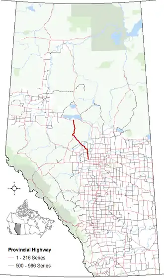 Carte de la Route 3 (Alberta).