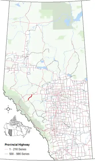 Carte de la Route 47 (Alberta).