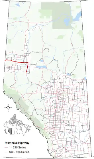 Carte de la Route 49 (Alberta).