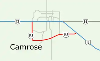 Route 3A à Camrose