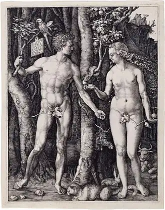 Après Albrecht Dürer, Adam et Eve, 1787–1887, gravure sur papier