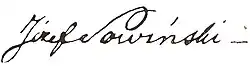 signature de Józef Sowiński