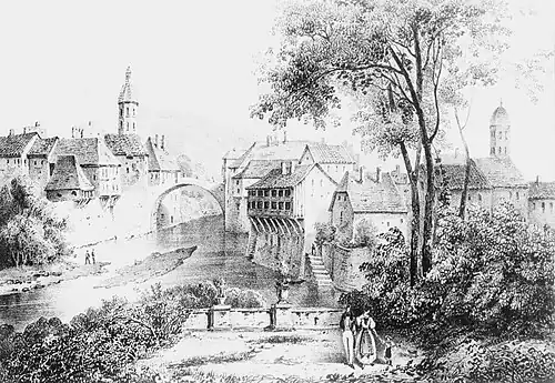 Le pont en 1835