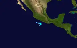 Parcours de la tempête tropicale Aletta