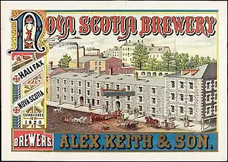Brasserie Alexander Keith, Halifax, Nouvelle-Écosse, vers 1865-1870.
