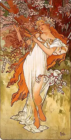 Le printemps, d'Alfons Mucha.