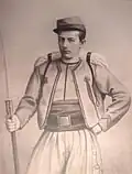 Alfred Ier de La Barre de Nanteuil (1839-1860) en uniforme de zouave pontifical en 1860.