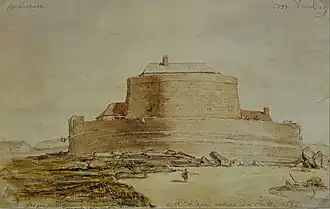 Le fort d'Ambleteuse en juillet 1852, par Alfred Robaut.