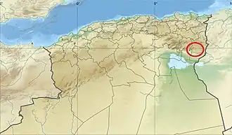 Localisation des monts des Nemencha en Algérie