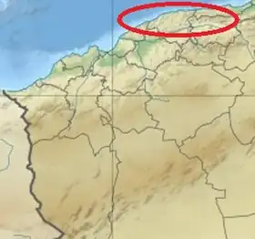 Localisation de la Dahra au Nord-Ouest de l'Algérie.