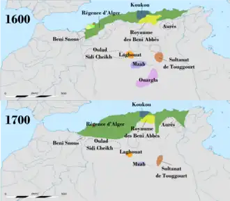 Régence d'Alger et Kabylie, 1500-1750