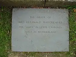 La tombe d'Alice Liddell à Lyndhurst.