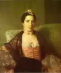 Portrait d'une femme brune en costume XVIIIe&nbsp;siècle